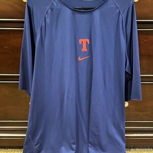 Nike Texas Rangers Dri-FIT Blue Athletic Shirt